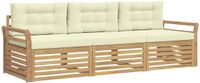 vidaXL - Buiten - bank - set - 3 - st - Wit - en - crèmekleurig - Massief - Acacia - Hout