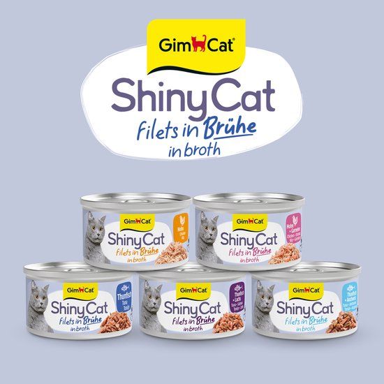 GimCat ShinyCat Filets in broth kip 24 x 70 g