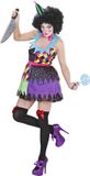 Widmann Volwassen Kostuum Horror Clown Jurk met Vlinderdas en Minihoed - Small