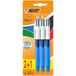 BIC 8899301 4 Colour Grip balpen 3 stuks op kleur gesorteerd