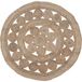 Rond jute tapijt, gevlochten, ontwerp met opengewerkte lijnen voor het decoreren met stijl en warmte, 90 cm