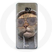 Maniacase Hoesje voor Samsung Galaxy A5 Kat met capuchon grappige foto Dieren