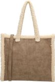 Beagles Laredo Hand & Schoudertas Shopper Teddy Kunstleer - Tote Bag - Dames Tas - Taupe