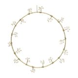 Couronne, baies blanches, laiton, 23 cm