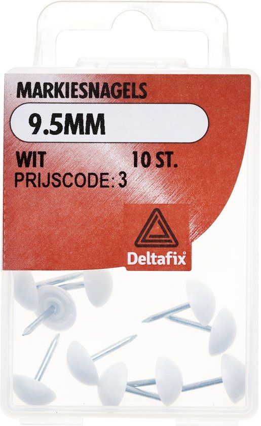 Deltafix Markiesnagels Wit 9.5mm 10 stuks