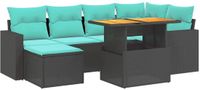vidaXL 11-delige tuinset met kussens, polyrattan, beige