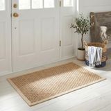 SAFAVIEH Natuurlijke vezelcollectie accenttapijt - 2' x 3', natuurlijk en beige, rand mandweefsel zeegras ontwerp, onderhoudsvriendelijk, ideaal voor gebieden met veel verkeer bij ingang, woonkamer