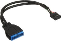 InLine® USB 2.0 naar USB 3.0 adapterkabel intern, 10-pins naar 19-pins, 0,15m