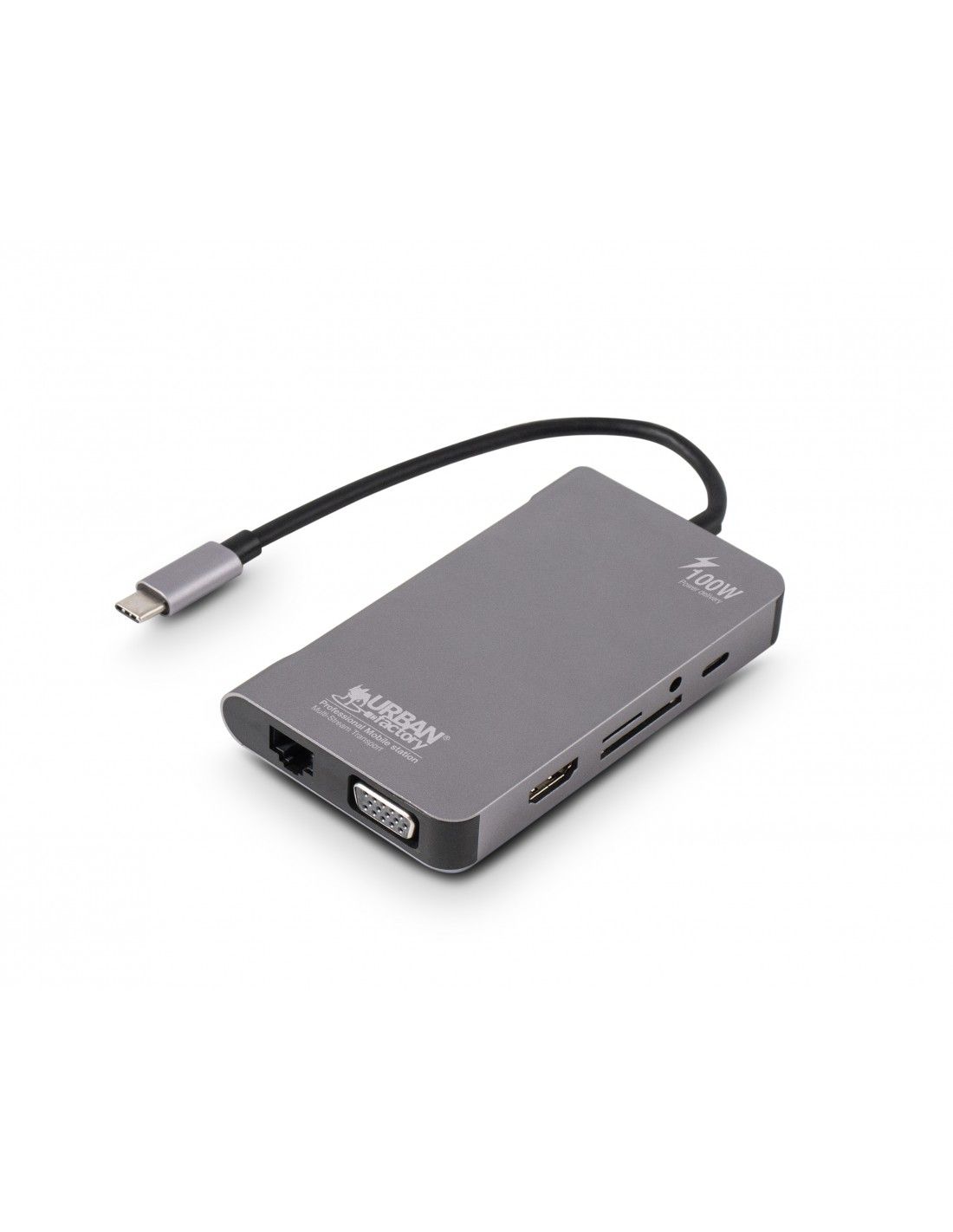 Urban Factory TCM16UF - USB-C Docking Station - Grijs