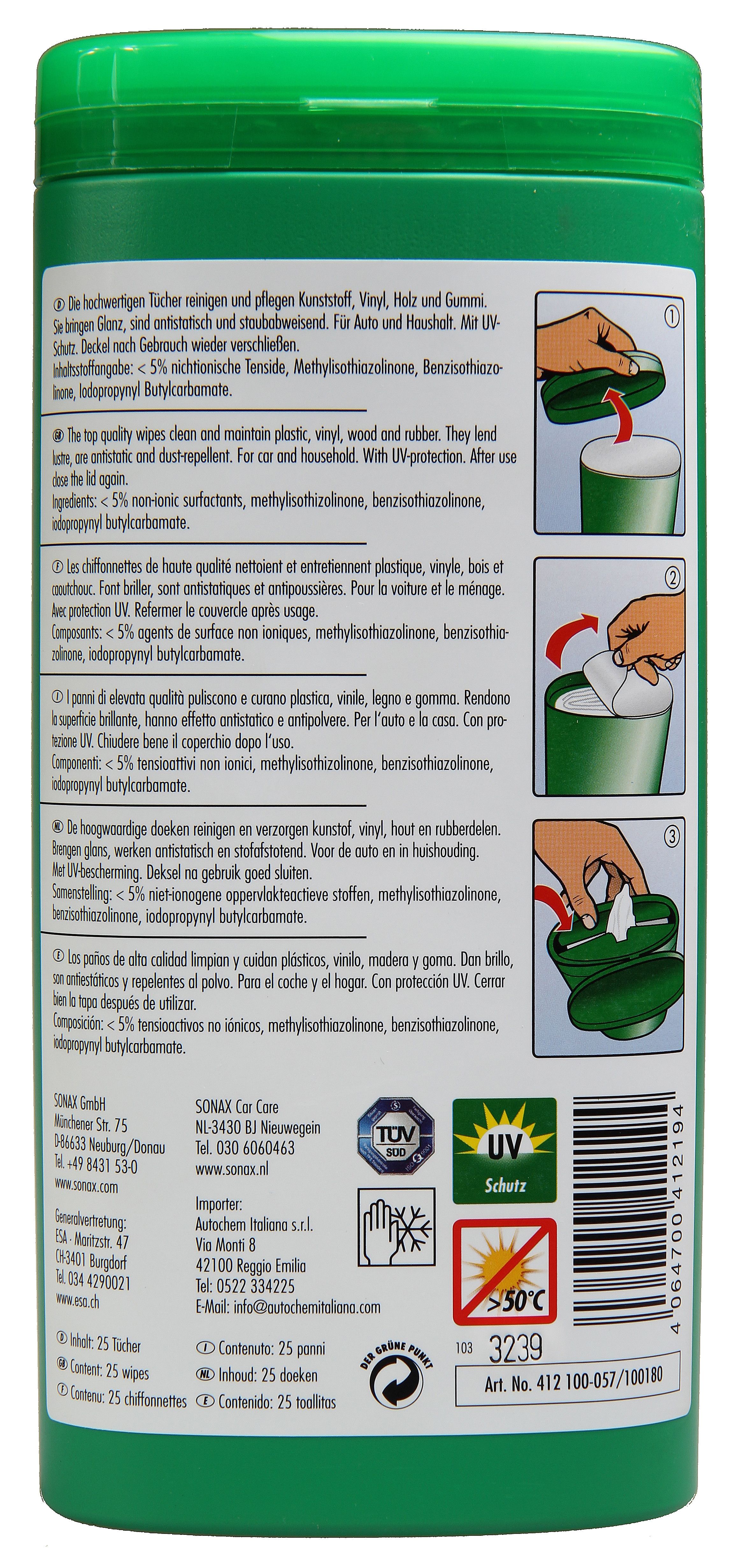 Sonax Kunststof Onderhoudsdoekjes - 4064700412194