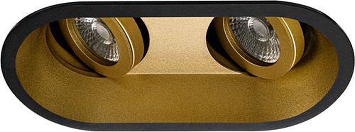 Philips Premium Inbouwspot Karlos Goud, Zwart Dubbele verdiepte ronde spot Warm Wit (3000K) Met Philips LED