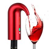 NK Elektrische wijnkaraf, automatische en draagbare wijnbeluchter, oplaadbaar via USB, inclusief siliconen slang en stoffen tas, filter en aan/uit-knop, 1500 mAh-batterij, rood