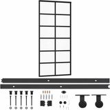 vidaXL Schuifdeur met beslag, veiligheidsglas (ESG) en aluminium, 90x205 cm