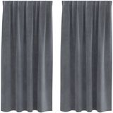 vidaXL Gordijnen 2 stuks Lichtgrijs 140 x 175 cm Fluweel