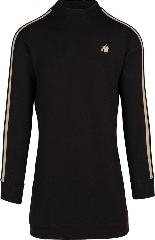 Gorilla Wear Isabella Sweatshirt Jurk - Zwart - XS - Vrouwen - Kniehoogte - Lange mouw