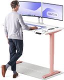 Desktronic HomePro Zit-sta Bureau Elektrisch In Hoogte Verstelbaar, 140x70 cm Roze/Wit
