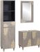 vidaXL Meuble de salle de bain avec tiroir, 3 pièces, gris, solution de rangement rustique, ensemble d'armoires élégant, meuble fonctionnel en bois de manguier mural