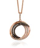 Orphelia Silver 925 Zh-7055 Pendant With Chain Rose Gold Plating White/Brown Zirconium