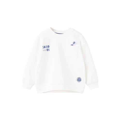 Mango Kids sweater met backprint - wit