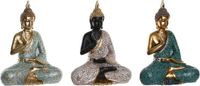 DKD Home Decor Zwart Boeddha Turkoois Groen Orientaals (3 Onderdelen)