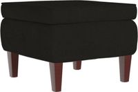 vidaXL Velvet Kruk met Houten Poten - Zwart