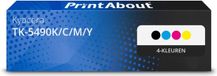 PrintAbout Toner TK-5490K/C/M/Y 4-kleuren Multipack Hoge capaciteit geschikt voor Kyocera