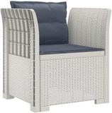 vidaXL Fauteuil met Kussens Rieten Look PP Wit