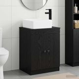 Maison Exclusive - Ensemble de meubles de salle de bain en bois stratifié imitation chêne noir