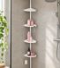 Étagère de douche télescopique 125–260cm avec 4 tablettes & porte-rasoir **B-stock – testé et parfaitement fonctionnel** en Blanc