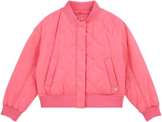 WE Fashion Meisjes oversized bomberjack Felroze Polyester 98/104