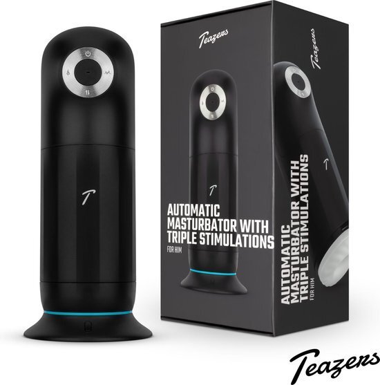 Teazers - Automatische Masturbator met Driedubbele Stimulatie - Sex Toys voor Mannen - Masturbator voor Man - Masturbators - Zwart