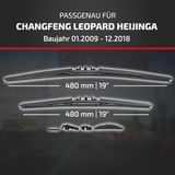 HEYNER® Essuie-glace pour CHANGFENG LEOPARD HEIJINGANG 01.2009 - 12.2018, Essuie-glace plat hybride, Aérodynamique & Flexible, Revêtement nanographique