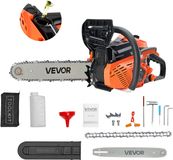 VEVOR 40 cc gaskettingzaag met verbrandingsmotor, 355 mm, 1,8 pk, met antislip handgreep, met dubbele tank, voor het snijden van hout, boomsnoeien en houtkap, oranje-zwart