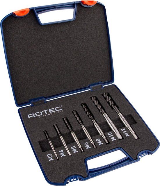 Rotec 7 dlg. Cassette Machinetappen INOX+ M3-M12, blind gat