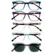 OPULIZE KOI Leesbrillen met Zonnelezer 5-Pack - Rechthoekig Montuur - Zwart-Paars-Helder-Aqua-Helder - Heren Dames - Veerscharnieren - RRRRS50-35CQC - +2.00