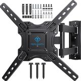 TV-wandhouder, PERLESMITH TV-muurbeugel Draaibaar en kantelbaar, universele tv-beugel voor 26-60 inch LED/LCD/Plasma platte en gebogen tv's of monitoren tot 35 kg, max. VESA 400 x 400 mm