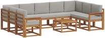 vidaXL Hoek loungeset Acaciahout Naturel en lichtgrijs
