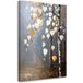 Impression sur toile Forêt de bouleaux blanc-gris Nature Feuilles 80x120