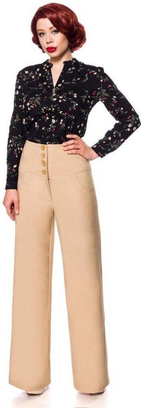 Belsira Marlenehose Dames Stoffen broek - beige - S