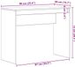 vidaXL Bureau Zwart Eiken 90x40x72 cm Bewerkt Hout