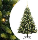 vidaXL - Kunstkerstboom met scharnier - 150 leds - groen - 120 cm - PVC en PE