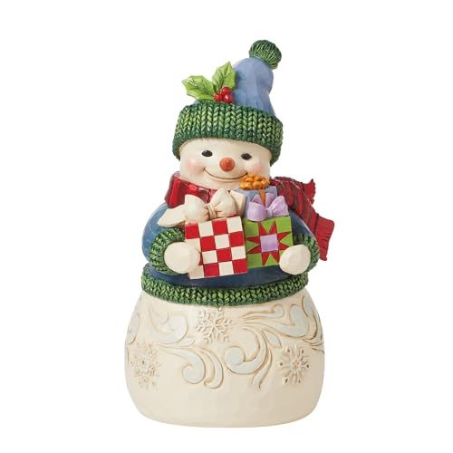 Heartwood Creek Sneeuwman Met Geschenken Beeldje