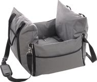 Flamingo Autostoel Bobba Grijs - 56x56x42cm - 3-in-1 draagtas, autostoel & ligkussen