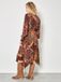 Apricot Patchwork Print Hanky Hem Midaxi Dress