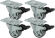 AMIG zwenkwiel/transportwiel - 4x - D30mm met rem - rubber - 45kg draagvermogen - grijs