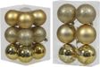 Merkloos / Sans marque Kerstversiering Kerstballen Goud 6/8cm 36 Stuks Mix