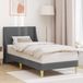 Maison Exclusive - Lit cadre uni avec tête de lit, gris foncé, 100 x 200 cm, tissu