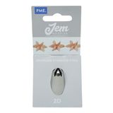 PME JEM Drop Flower Piping Nozzle nr. 2D, kunststof, zilver kunststof