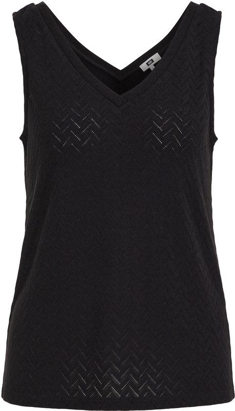 WE Fashion Dames jersey singlet met opengewerkte structuur