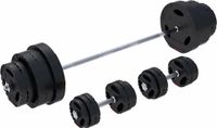 Gorilla Sports Halterset 130 kg - Gripper Kunststof - Zwart